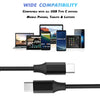 USB-C to USB-C 60W Fast Charging Cable for iPad, iPhone 15, Samsung Galaxy - Black