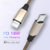 USB-C to Lightning Fast Charging Braided Cable for iPhone/iPad/iPod - Gold