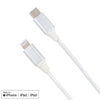 USB-C to Lightning Fast Charging Braided Cable for iPhone/iPad/iPod - White