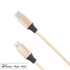 USB-C to Lightning Fast Charging Braided Cable for iPhone/iPad/iPod - Gold