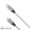 USB-C to Lightning Fast Charging Braided Cable for iPhone/iPad/iPod - Silver